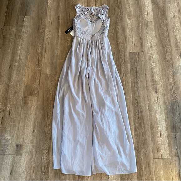 Lulus So Far Gown Lace Grey Maxi Dress - Picture 6 of 10